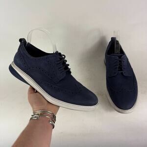 Cole Haan Grand Evolution Wingtip Oxfords Men's 10 Blue Lace Up Low Top Shoes